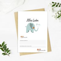 Geschenkgutschein Alles Liebe Elefant