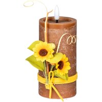 LED-Echtwachskerze „Sonnenblumen“