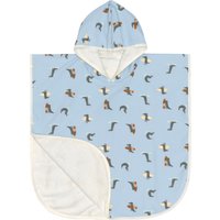 Lässig Wende-Badeponcho mit UV-Schutz und Kapuze Krokodile hellblau | mehrfarbig