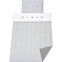 Schardt 4-tlg. Bettwäscheset Stern grau 40x60 / 100x135 cm