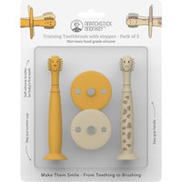 Matchstick Monkey 2er-Pack Trainingszahnbürste mit Saugnapf