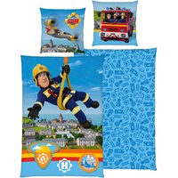 Herding Feuerwehrmann Sam Flanell Wende-Bettwäsche 80x80 / 135x200 cm