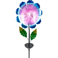 Solar-LED-Gartenstecker "Blütenzauber" mit Fiberglas, blau
