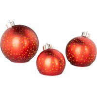 LED-Weihnachtskugel-Set „Sternentraum“, 3-teilig