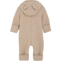 Huttelihut Wollfleece-Overall mit Klappbündchen und Kapuze mit Ohren Merinowolle