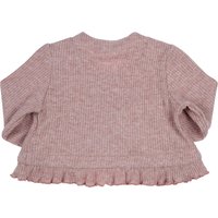 Gymp Strickjacke mit Lurex Rüschen Rippqualität