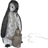 LED-Gartenfigur Leuchtpinguin „Mama und Kind“