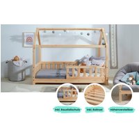 Ticaa Kinderbett Hausbett "Kay" 80x160 Kiefer natur