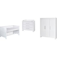 Schardt 3-tlg. Babyzimmer Nordic White mit 3-türigem Kleiderschrank