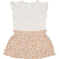 Feetje Krepp-Kleid Flügelarm Blumen Rippqualität