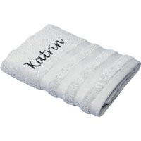 Handtuch personalisiert mit Namen, 50x100 cm, 100% Baumwolle, silber