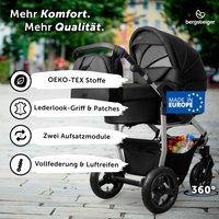 Bergsteiger Kinderwagen Capri + Babyschale schwarz