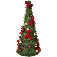 Künstlicher Pop-up-Weihnachtsbaum mit LED-Beleuchtung, geschmückt, 90 cm