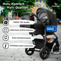Bergsteiger Kinderwagen Capri + Babyschale schwarz