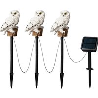 Solar-LED-Stecker "Schneeeule", 3 Stück
