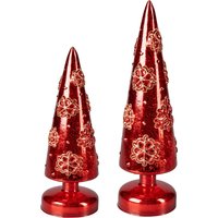 LED-Glas-Tannenbaum-Set, 2 Stück