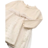 Mayoral Tüllkleid langarm 2in1 Strickpullover mit Tüllrock Pailletten