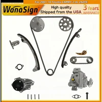 Head Gasket Set Timing Chain Water Oil Pump For 2001-10 Toyota CAMRY 2.4L 2AZFE