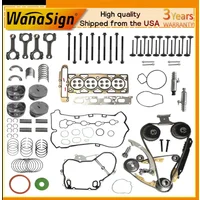 Engine Rebuild Overhaul Kit w/Timing Chain Kit For Buick Chevy GMC 2.4L 2010-17