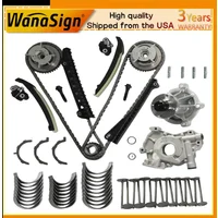 2004-2011 5.4L Timing Chain Kit Oil & Water Pump Main & Rods Bearings Valve For Ford Lincoln