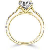 Verlobungsring Gold (vergoldet) Verlobungsringe mit Zirkonia Stein Goldring Gelbgold Damenring Gold Damen Frauen Freundin Geschenk Heiratsantrag