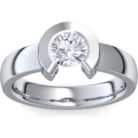 Ring Damenring Silber 925 „Einkaräter“ Ring Zirkonia Silberring Damen mit großem Stein Solitär-Ring Verlobungsring für Damen Frauen Freundin modern