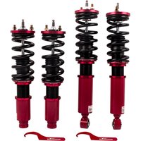 Maxpeedingrods Adj Damper Full Set compatible for HONDA CRV 19962001 Coilover Absorber Kit Red lowering kit