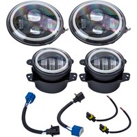 LED Headlight Fog Light Set compatible for Jeep Wrangler JK 2007-2018 IP68 Turn Signal