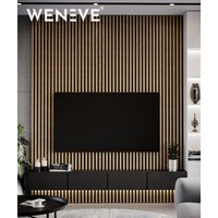 275x30x4,6 cm LD 5 lameli (fornir dębowy) panel akustyczny na płycie MDF 6 mm - dekoracja ścienna 3D