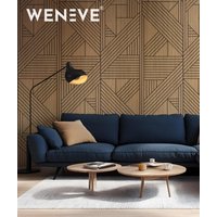 275x60x1,1 cm LD Origami 2 (fornir dębowy) panel frezowany MDF - ozdobna dekoracja ścienna 3D