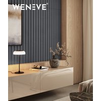 135x52,3 cm VT - PB60 (B15 Grafitowa czerń) LAMEL OBŁY - Panel dekor 3D beton architektoniczny