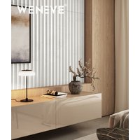 135x52,3 cm VT - PB60 (B0 Zgaszona biel) LAMEL OBŁY - Panel dekor 3D beton architektoniczny