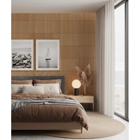 30x60x1,1 cm LD (Lamel mini) panel frezowany MDF fornir dębowy - ozdobna dekoracja ścienna 3D