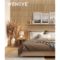 30x60x1,1 cm LD Lamel podwójny (fornir dębowy) panel frezowany MDF - ozdobna dekoracja ścienna 3D