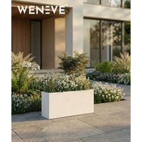 90x22x40 cm CT - Donica betonowa w kształcie prostokąta (biała)