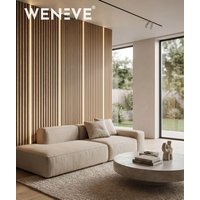 275x50x1,1 cm MB (lamel LED) panel frezowany MDF fornir dębowy z oświetleniem LED - ozdobna dekoracja ścienna 3D