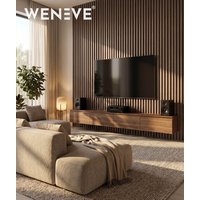 275x30x4,6 cm LD 5 lameli (fornir orzech amerykański) panel akustyczny na płycie MDF 6 mm w kolorze orzecha - dekoracja ścienna 3D