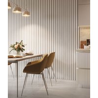 275x3x4 cm LD Lamele (biały) - Lamel ścienny i sufitowy 3D