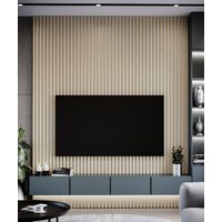275x3x4 cm LD Lamele (dąb bielony) - Lamel ścienny i sufitowy 3D