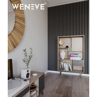 275x48x5,9 cm LD 8 lameli (grafit) panel akustyczny na płycie MDF 19 mm - dekoracja ścienna 3D
