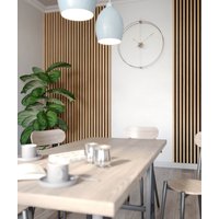 275x48x5,9 cm LD (8 lameli fornir dębowy) panel akustyczny na płycie MDF 19 mm - dekoracja ścienna 3D