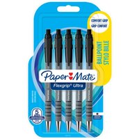 Paper Mate Flexgrip Black Ballpoint Pens 5 Pack