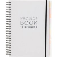 WHSmith White A4 Ruled Project Book with 10 Dividers