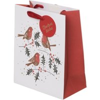 WHSmith Robin in Holly Medium Gift Bag