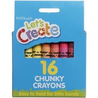 WHSmith Let's Create Chunky Crayons 16 Pack