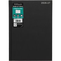 WHSmith Black A5 2026-27 Week to View Essential Mid-Year Diary