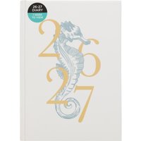 WHSmith Blue Seahorse A5 2026-27 Week to View Mid-Year Diary