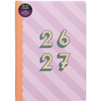 WHSmith Pink/Purple Stripe A5 2026-27 Day to Page Mid-Year Diary