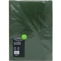 WHSmith Bright A4 Popper Wallets 5 Pack