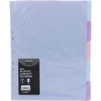 WHSmith Pastel A4 5-Part Plastic File Dividers